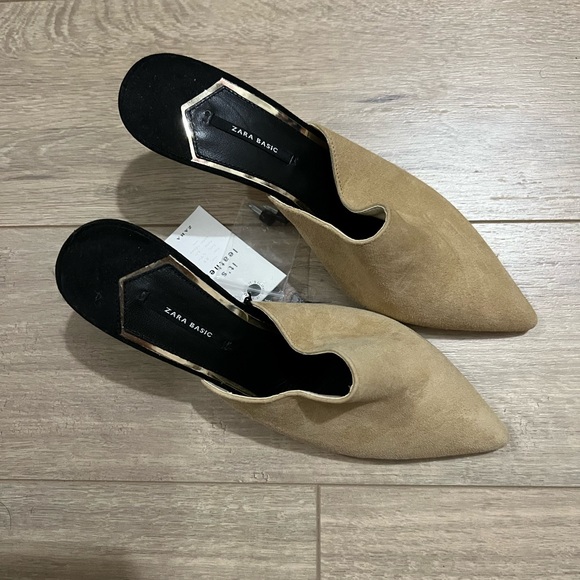 Zara Leather Pointed Heeled Mules EUR 38 - Picture 6 of 8